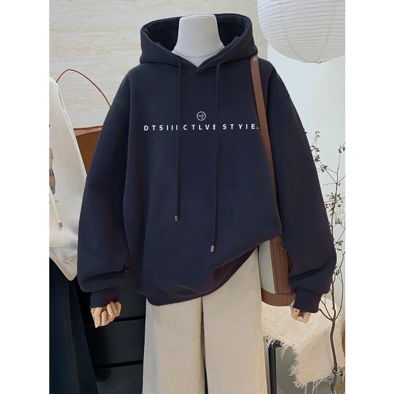 连帽卫衣女2025新款秋冬加绒加厚宽松休闲韩版套头带帽衫情侣外套