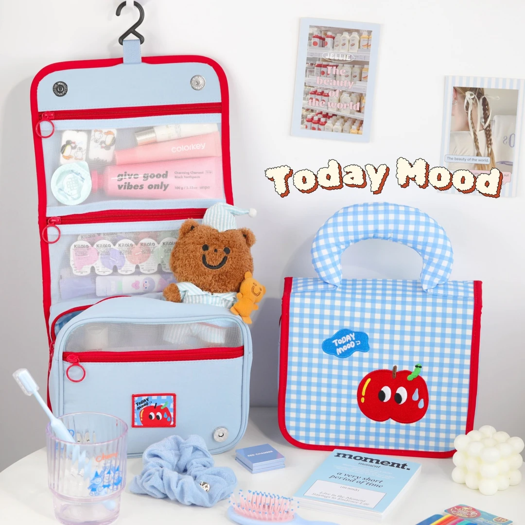 今日心情外出旅行洗漱包防水挂式分层洗漱收纳包出行大容量化妆包