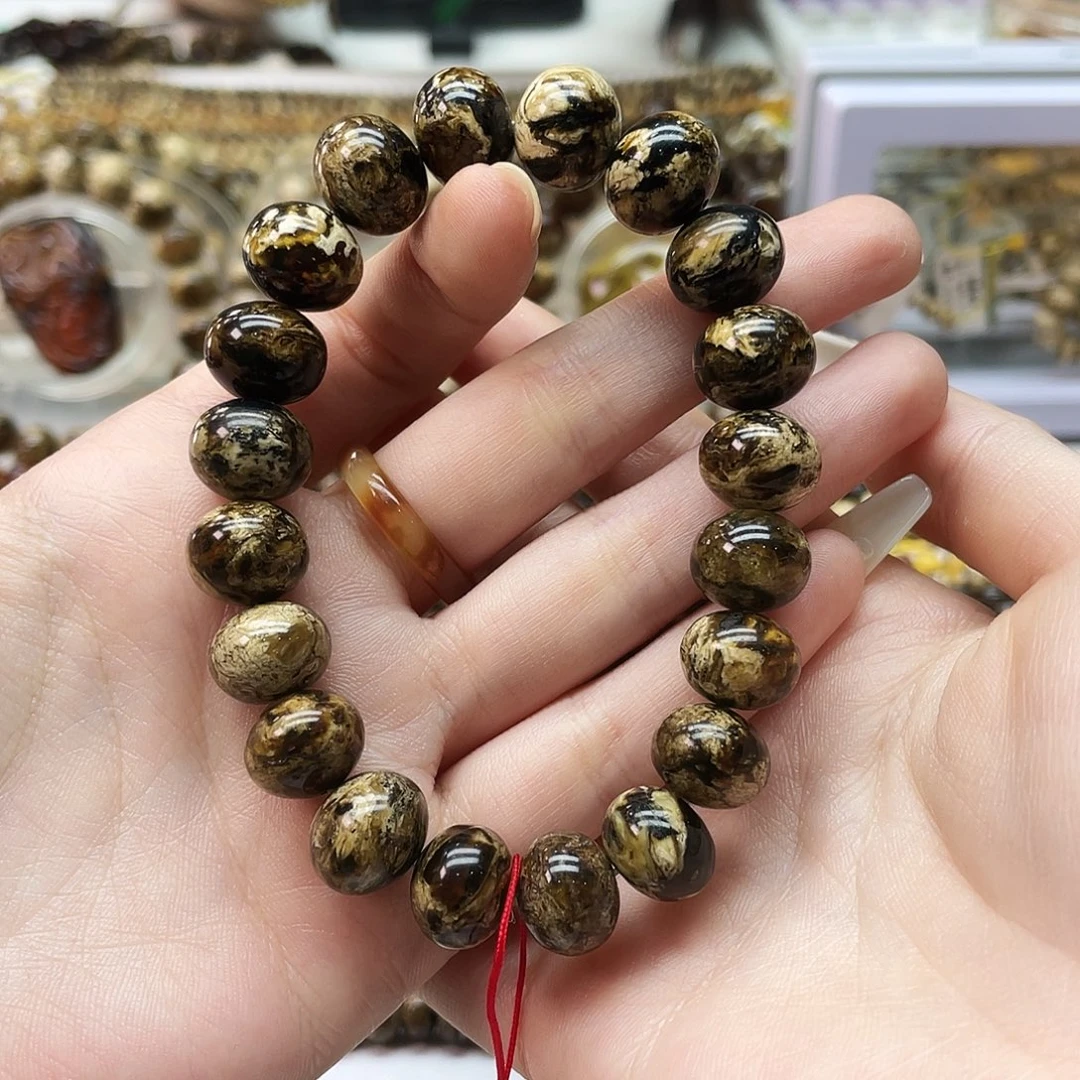 琥珀未镶嵌裸石抚顺琥珀12花珀