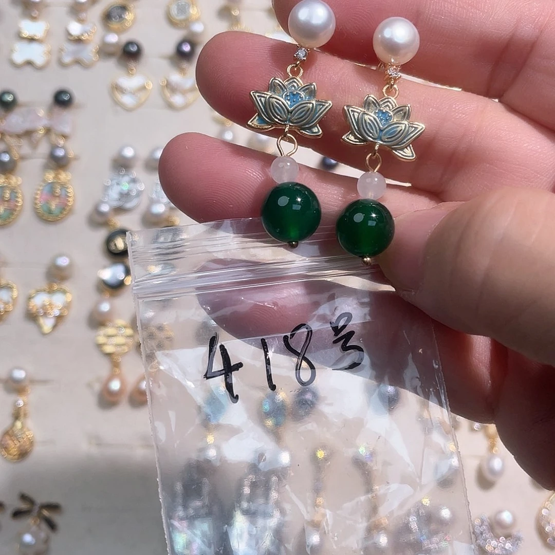 合金淡水珍珠耳饰邋****-