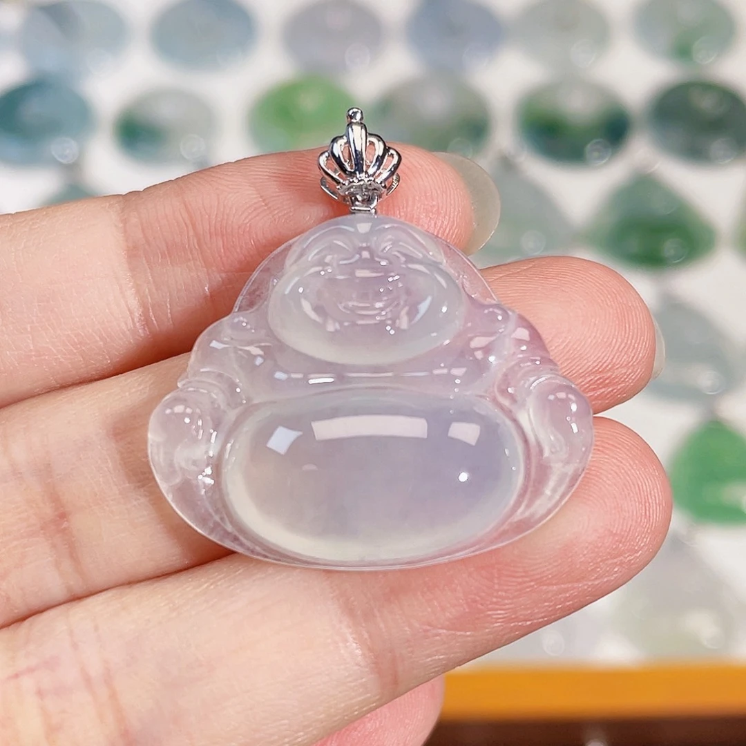 颈饰18K金镶嵌翡翠吊坠