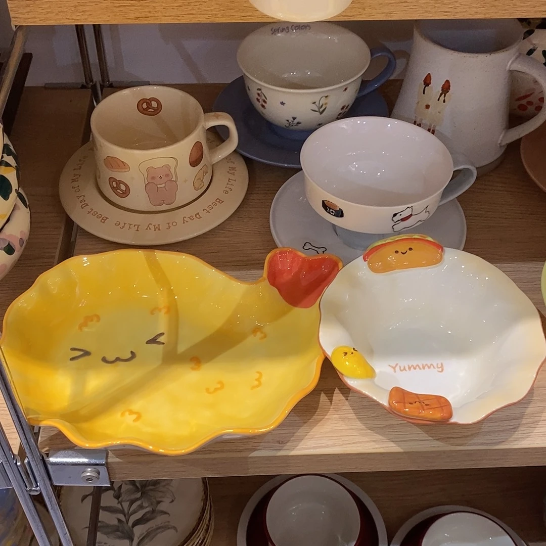 陶瓷炸虾盘子和碗套装