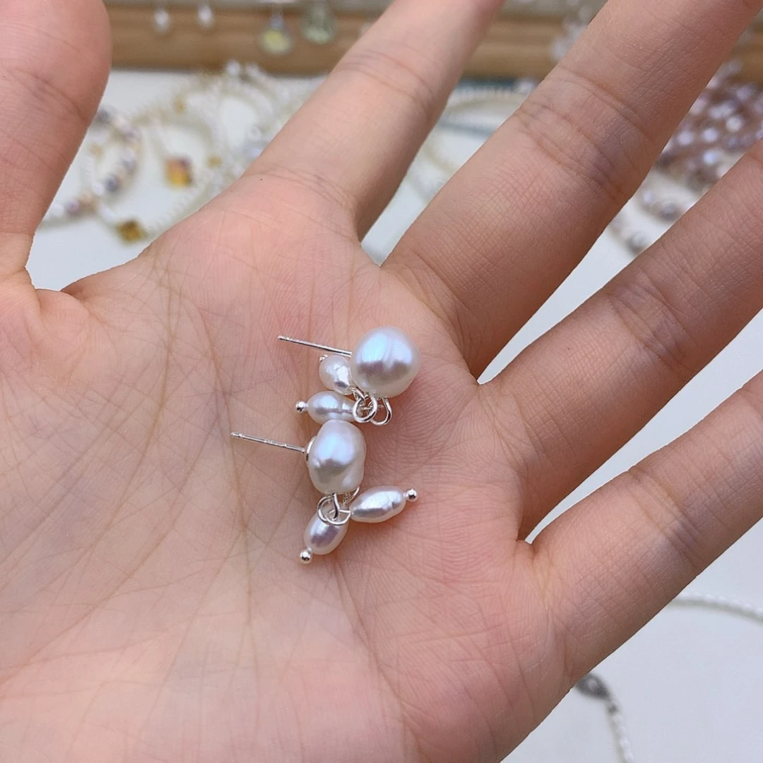 项链银S925镶嵌淡水珍珠