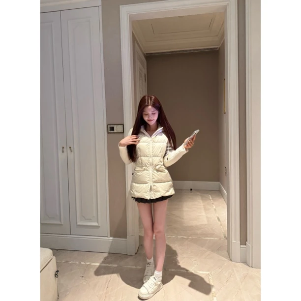 【SALE服饰】欧美风连帽保暖厚款宽松拼接极简风加厚气质