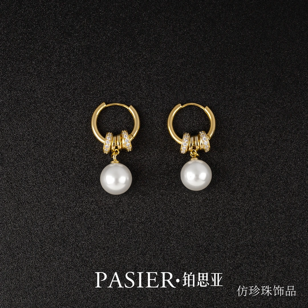 铜合金合成锆石耳饰 铜合金 亚克力 铂思亚 [昊地]耳环 BD9044