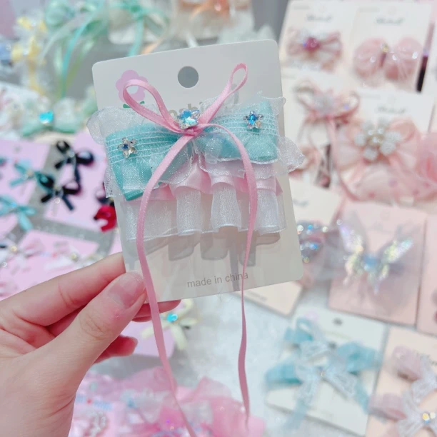 c2262-粉绿裙摆压夹（单只）【满15包邮发货】