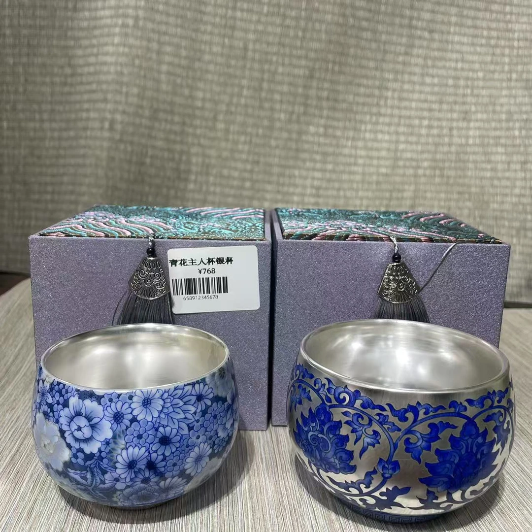【中国邮政专属链接】青花鎏银主人杯1728+1731
