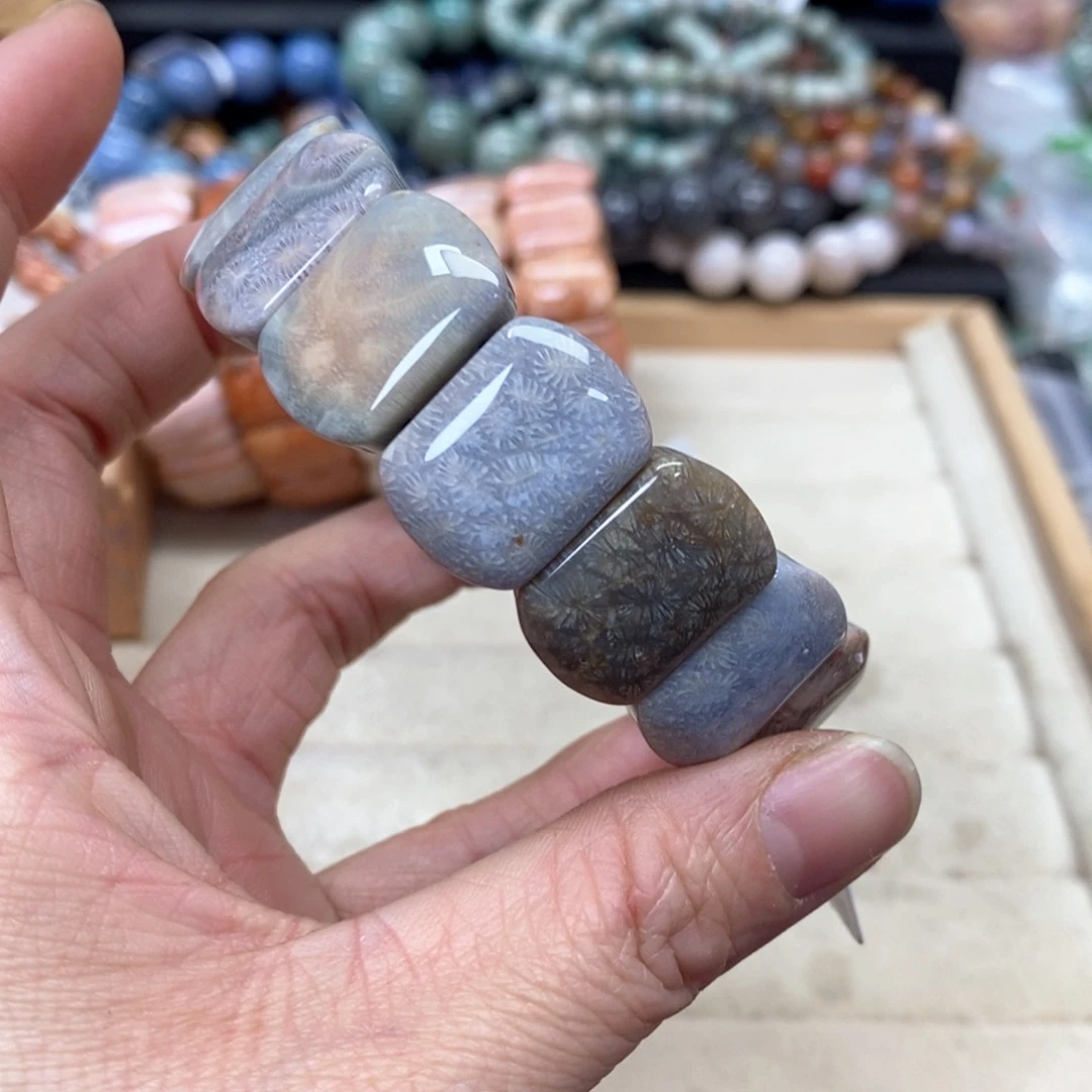 硅化珊瑚（珊瑚玉）手链未镶嵌嗨****我558