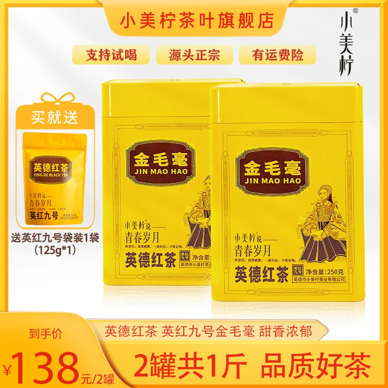 2025年春茶广东英红九号金毛毫礼罐小美柠送礼手信英德红茶茶叶
