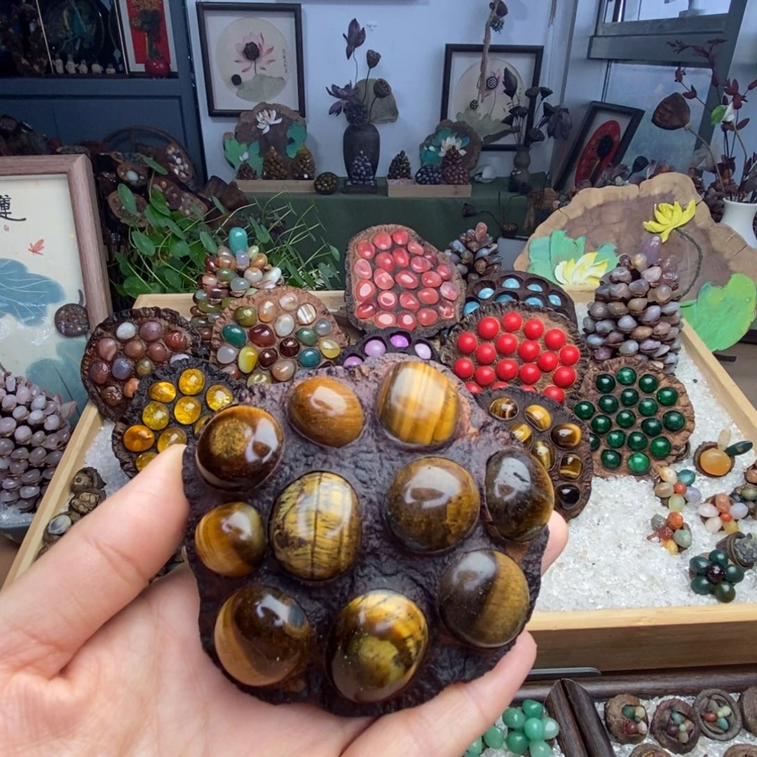 石材木石院子的莲蓬摆件19