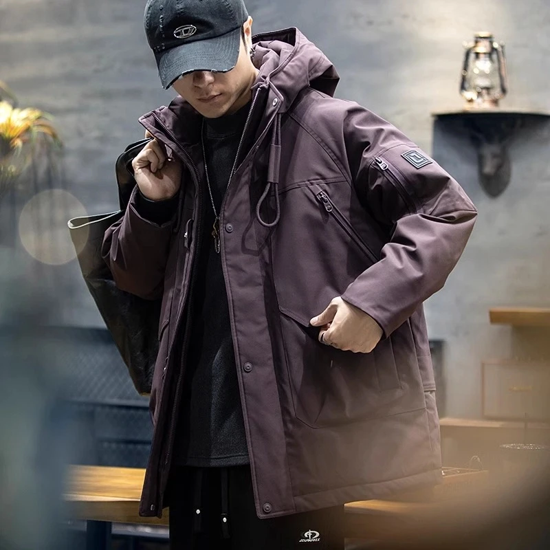 羽绒服男高端新款户外冲锋衣男士男装男款滑雪服连帽工装外套潮