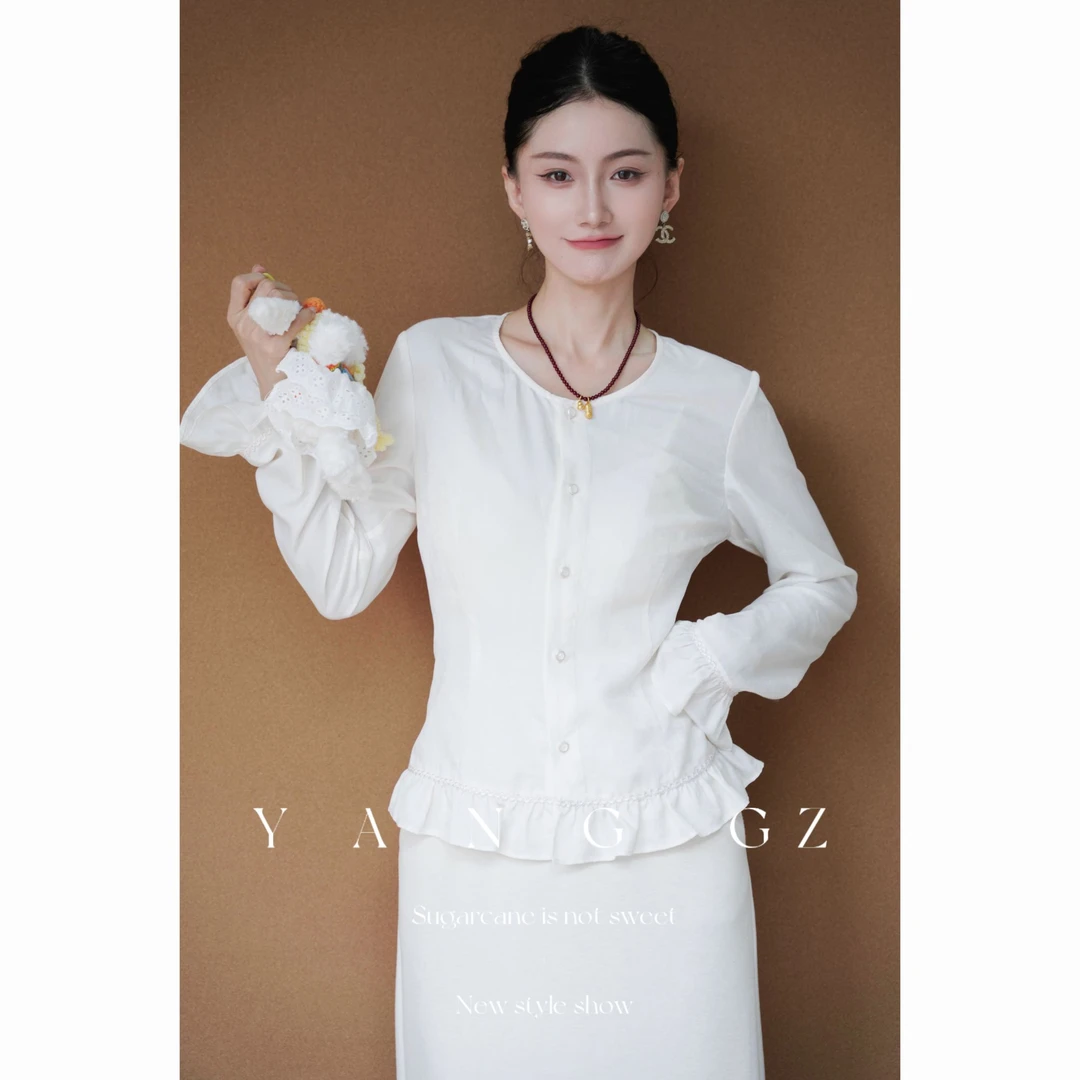 YANG GZ【轻氧纱】天丝亚麻混纺轻薄透气衬衫女 GZ5153SH657101