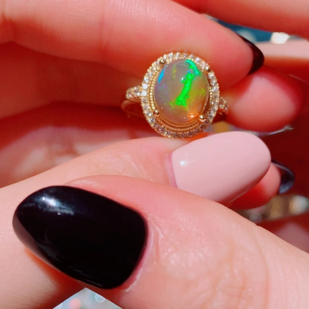 欧泊银S925镶嵌戒指