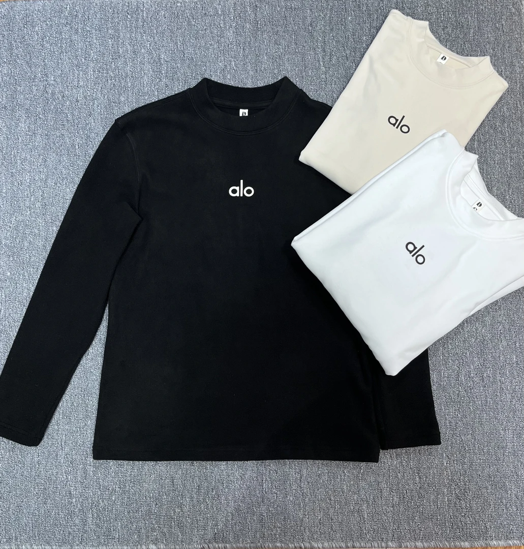 AL多色极简风圆领长袖加绒加厚打底衫8004