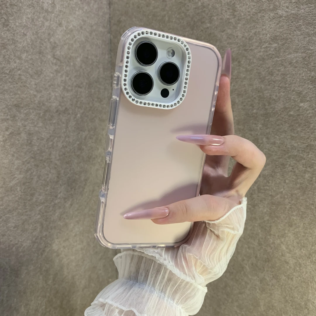 卡通KT猫适用苹果16手机壳全包15promax简约14女款闪钻镜头13硬壳