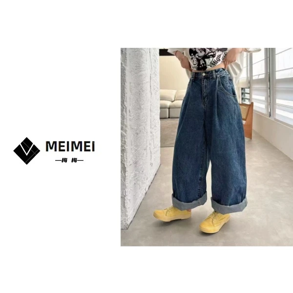 XMM【松弛原牛牛仔裤】显瘦潮流直筒复古宽松水洗夏季休闲时尚61362