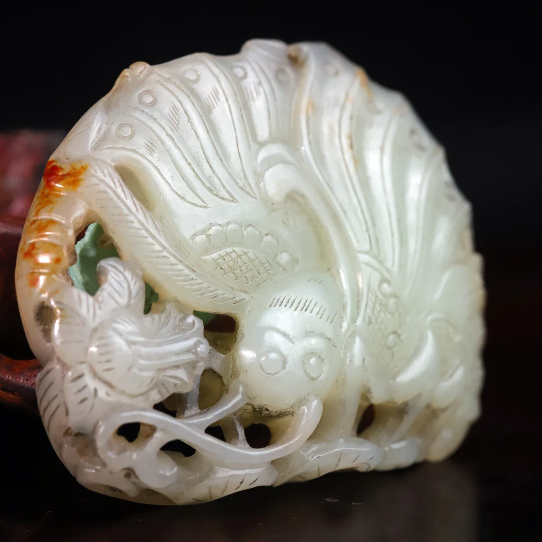 清代和田玉蝶恋花玉佩