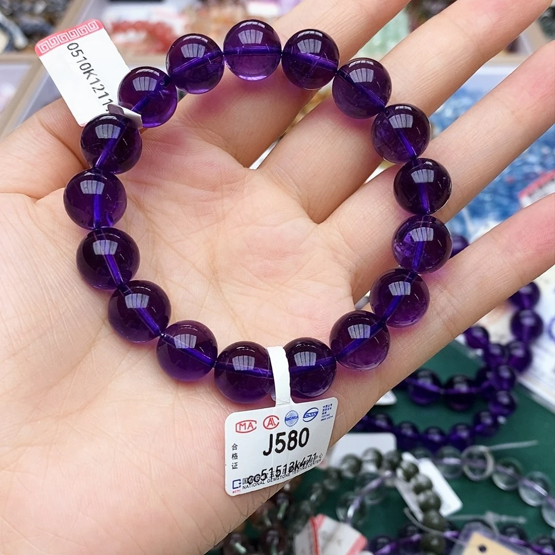 水晶手链未镶嵌J580 紫水晶 12m