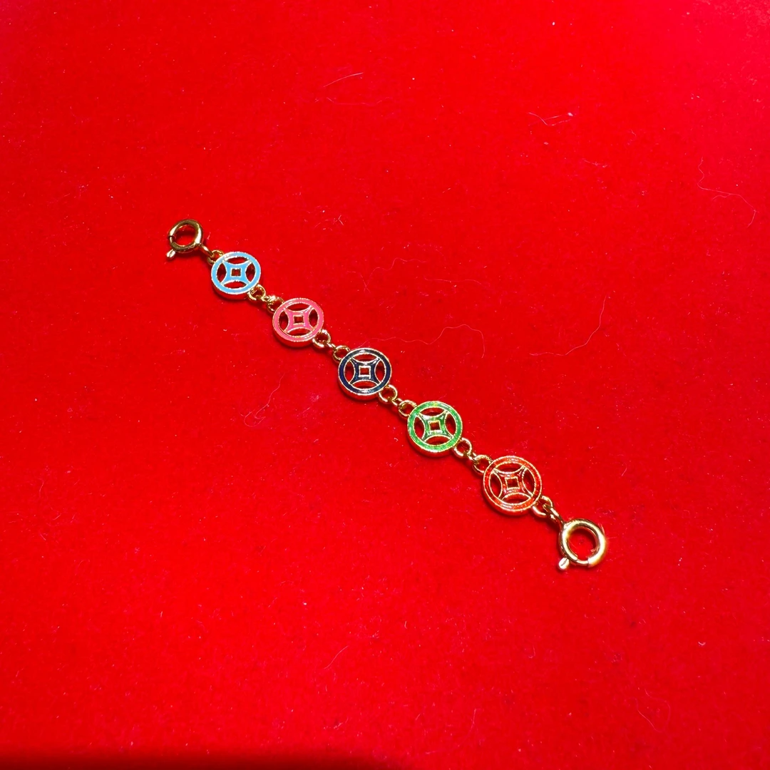 【质检发货】XH18K几何钱币延长链7cm+