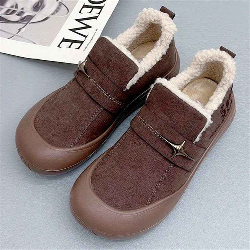 2024女冬季新款老北京布鞋时尚休闲女棉鞋加绒加厚保暖舒适懒人鞋