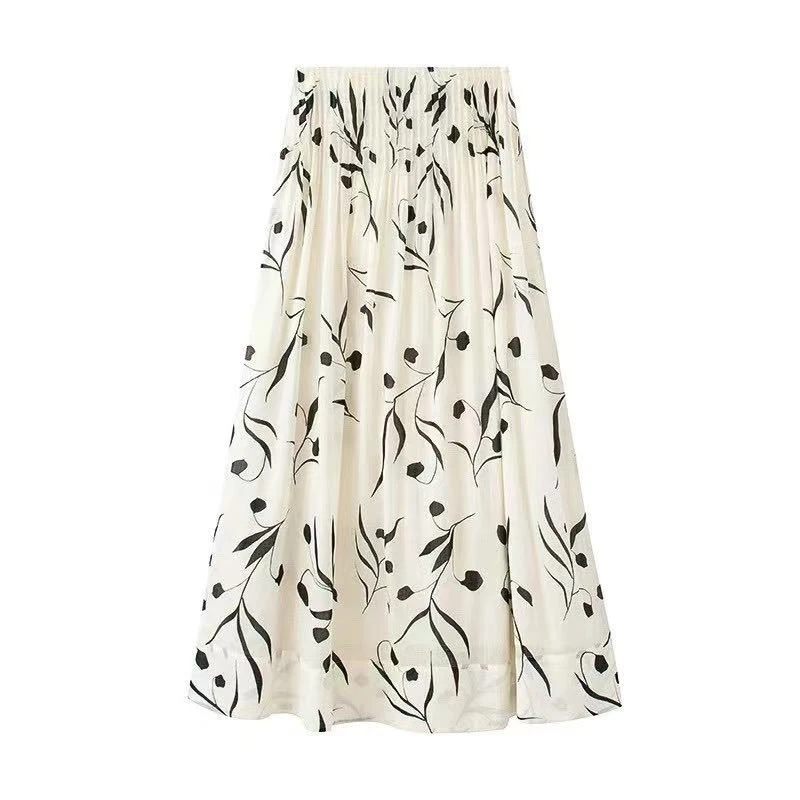 【半身裙】【商场同款女装】女装薄款高腰印花气质半身裙半裙气质3533