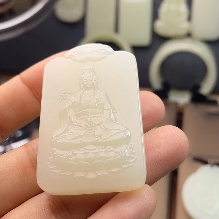 35双面山水观音简单大方