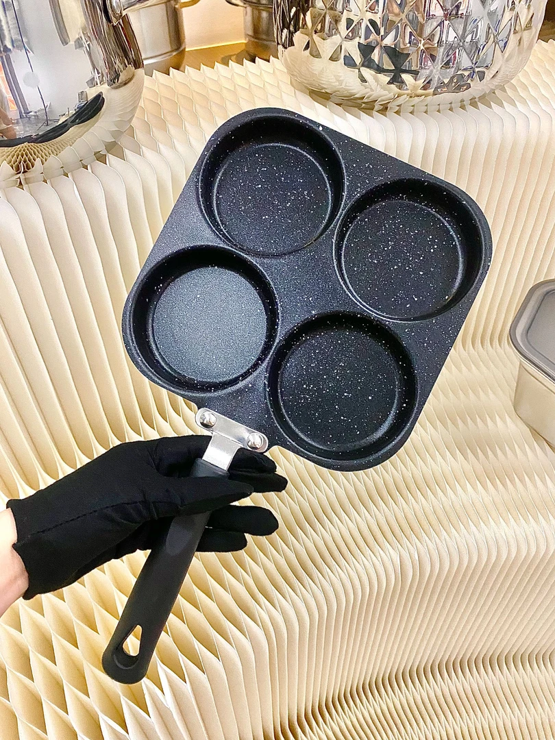 四孔煎蛋不粘锅麦饭石鸡蛋汉堡锅多孔七孔做蛋饺神器专用锅电磁炉