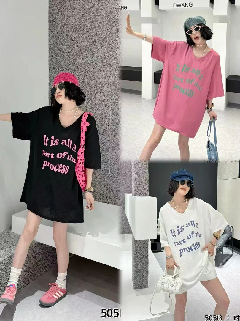 凌云定制300斤50513款V领大半袖