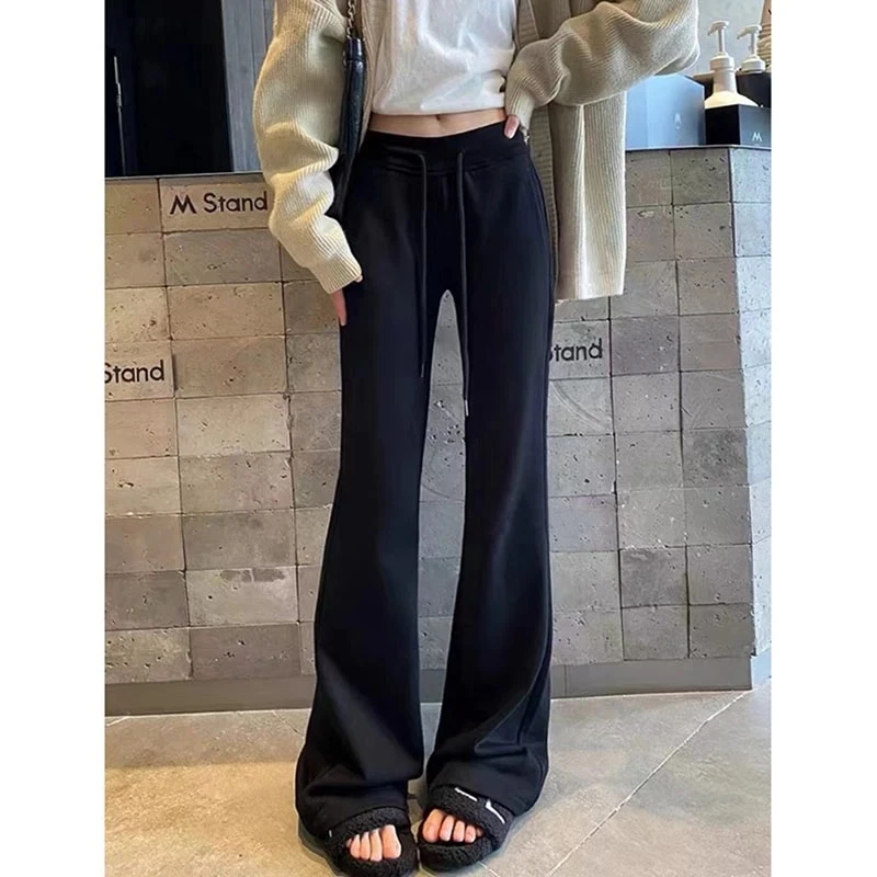 凡Fan【瘦版辣妹裤】美式辣妹百搭修身加绒垂感显瘦微喇裤