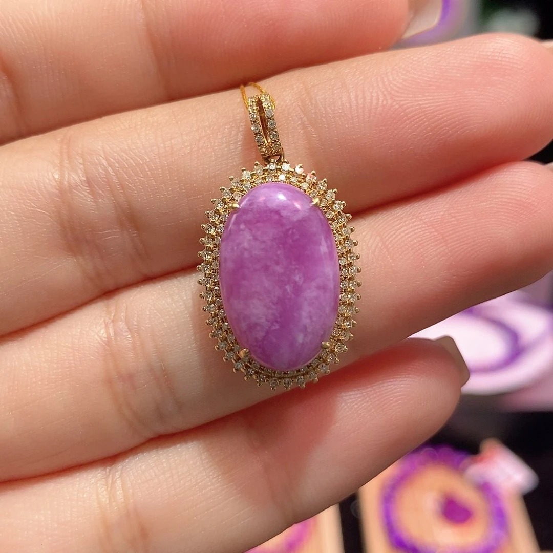 苏纪石（舒俱来）18K金镶嵌吊坠(不含链)