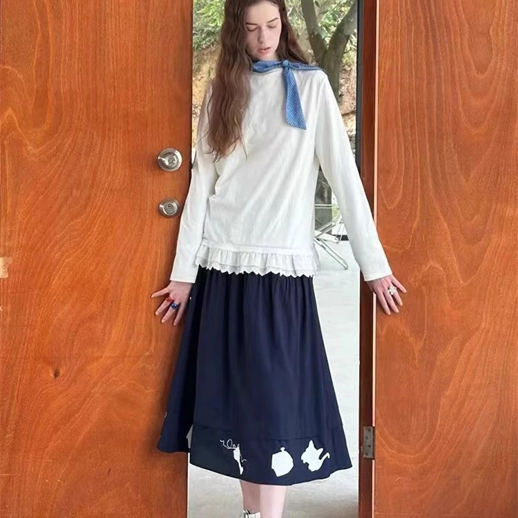 【茉舍】 HI TO HI Hi 女孩的家蓝色长裙 H5290-1188