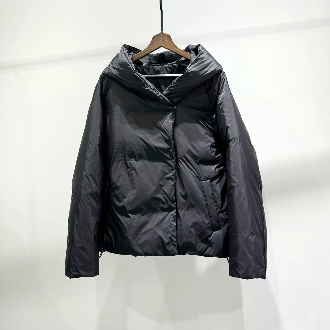 高充绒羽绒服短款男士时尚加厚百搭斜襟连帽潮流冬季宽松保暖外套