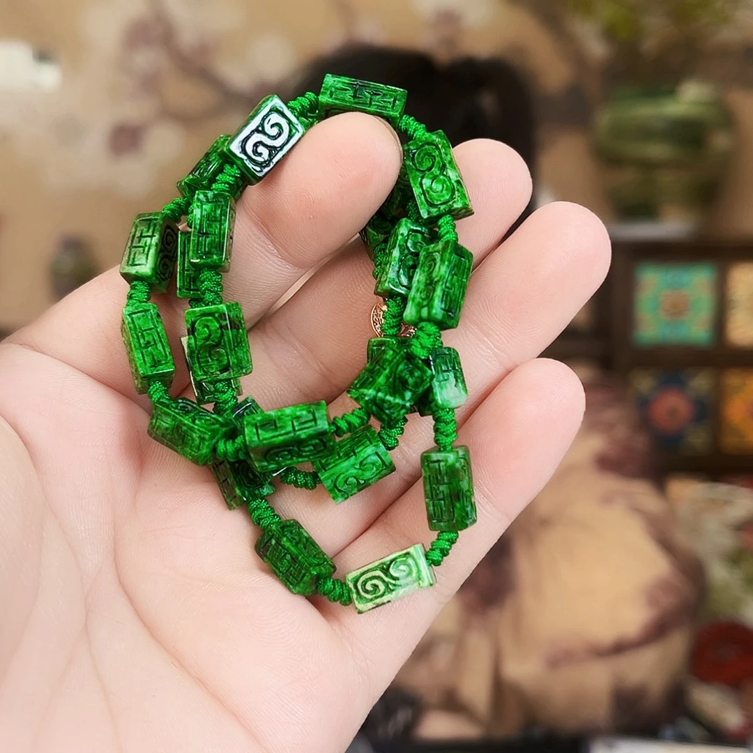 翡翠未镶嵌颈饰项链