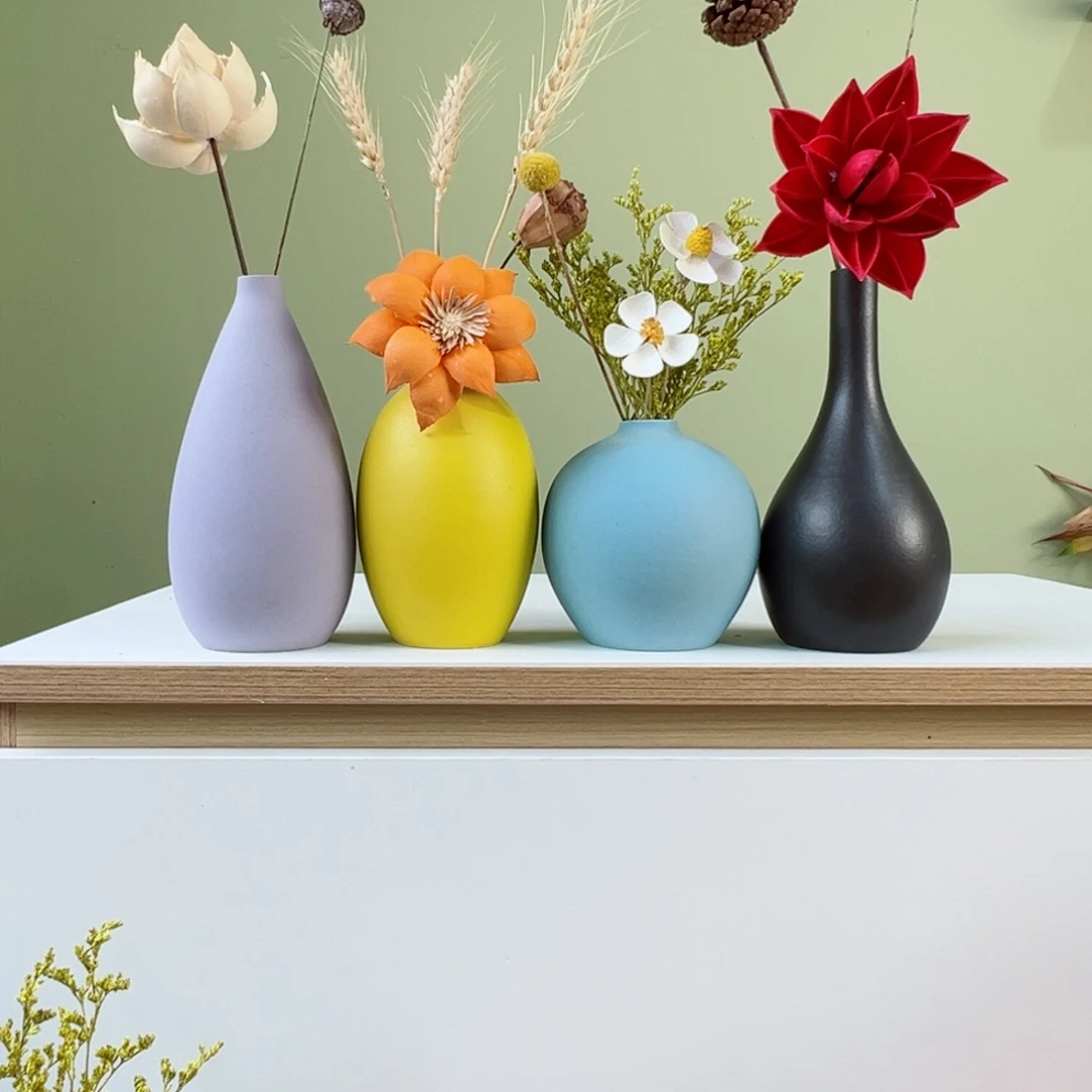 摆件陶瓷花瓶带花高度20-30厘米左右