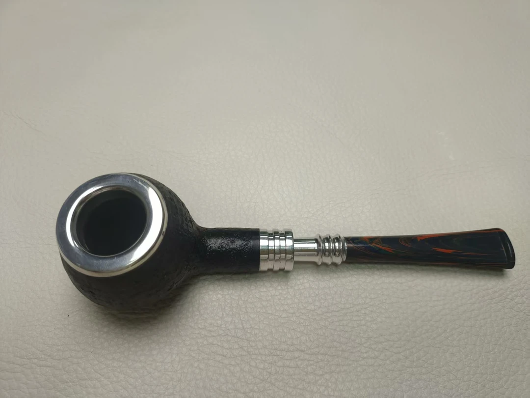 纯手工石楠木三银圈苹果王子烟斗