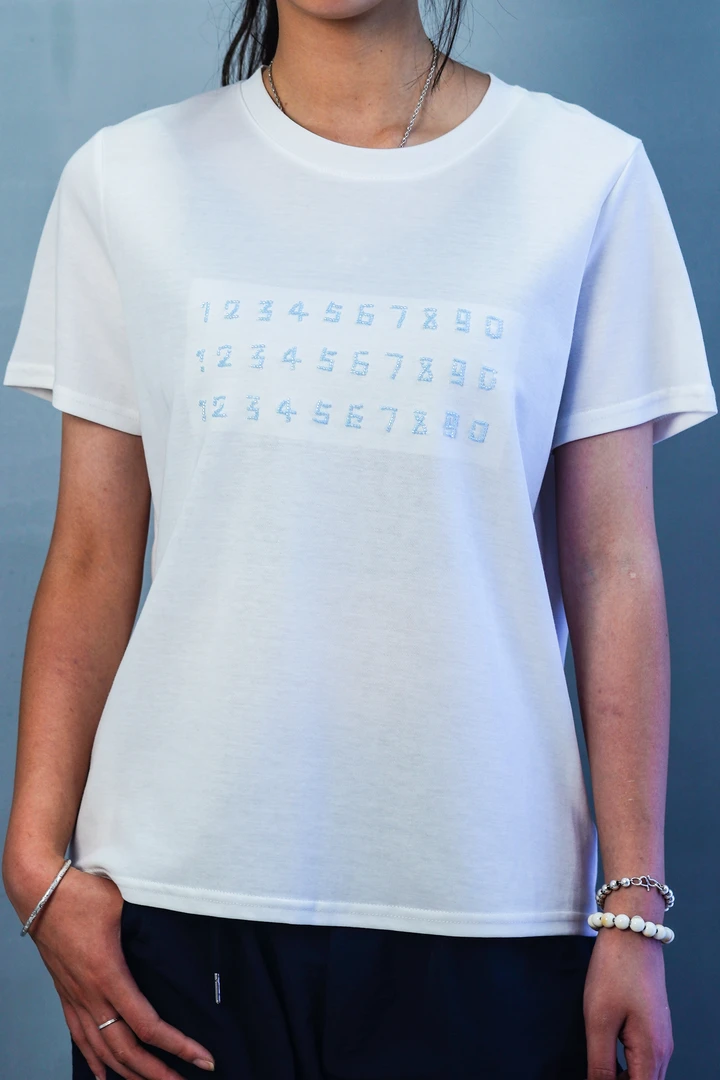 清仓数字烫钻时尚圆领夏季新款圆领百搭上衣