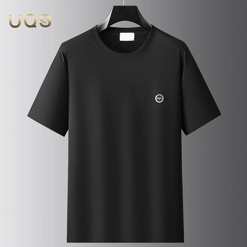 大码圆领男士夏季新款短袖宽松舒适亲肤薄款透气简约百搭纯色日常