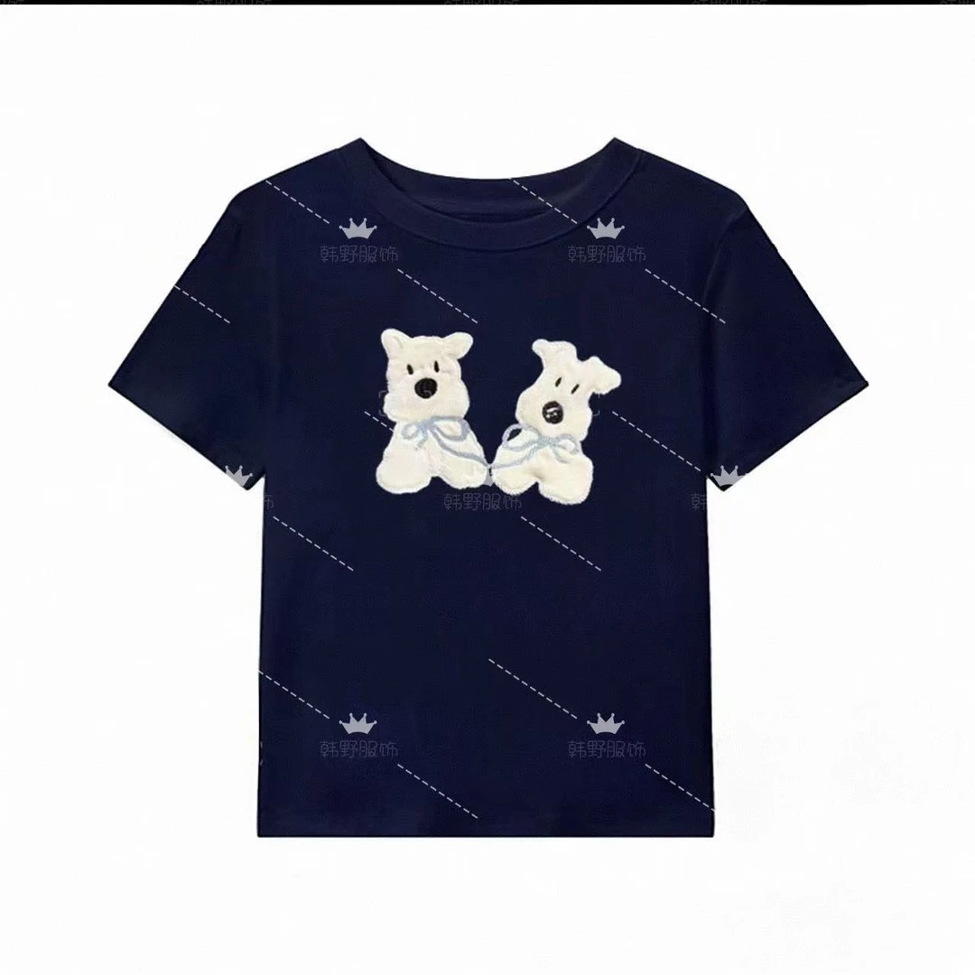 (十三行韩野)韩版趣味卡通减龄短袖T恤女夏季百搭正肩圆领上衣潮