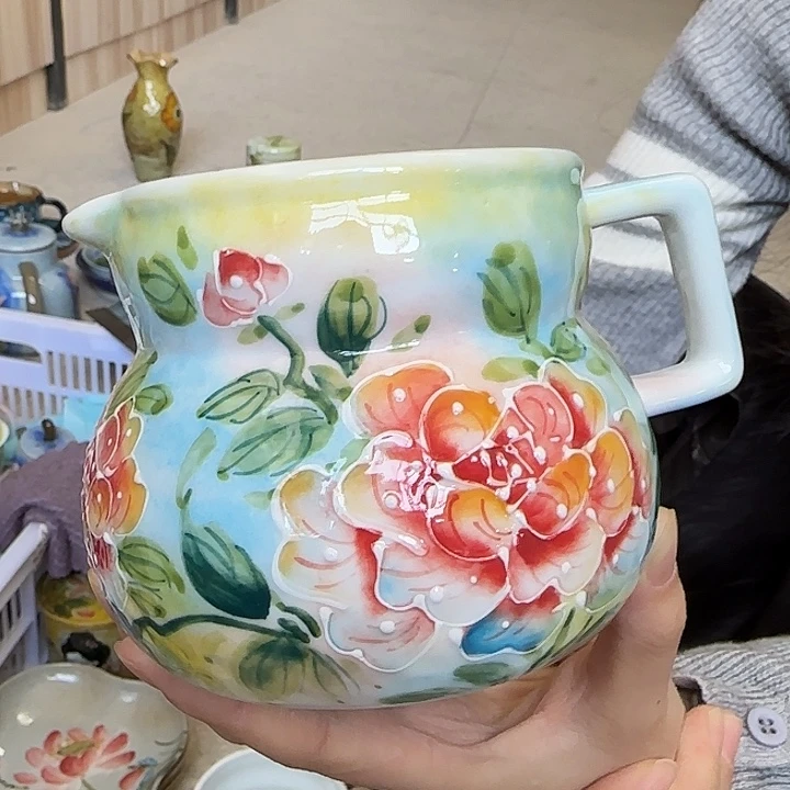 杯景德镇釉下五彩手绘微瑕