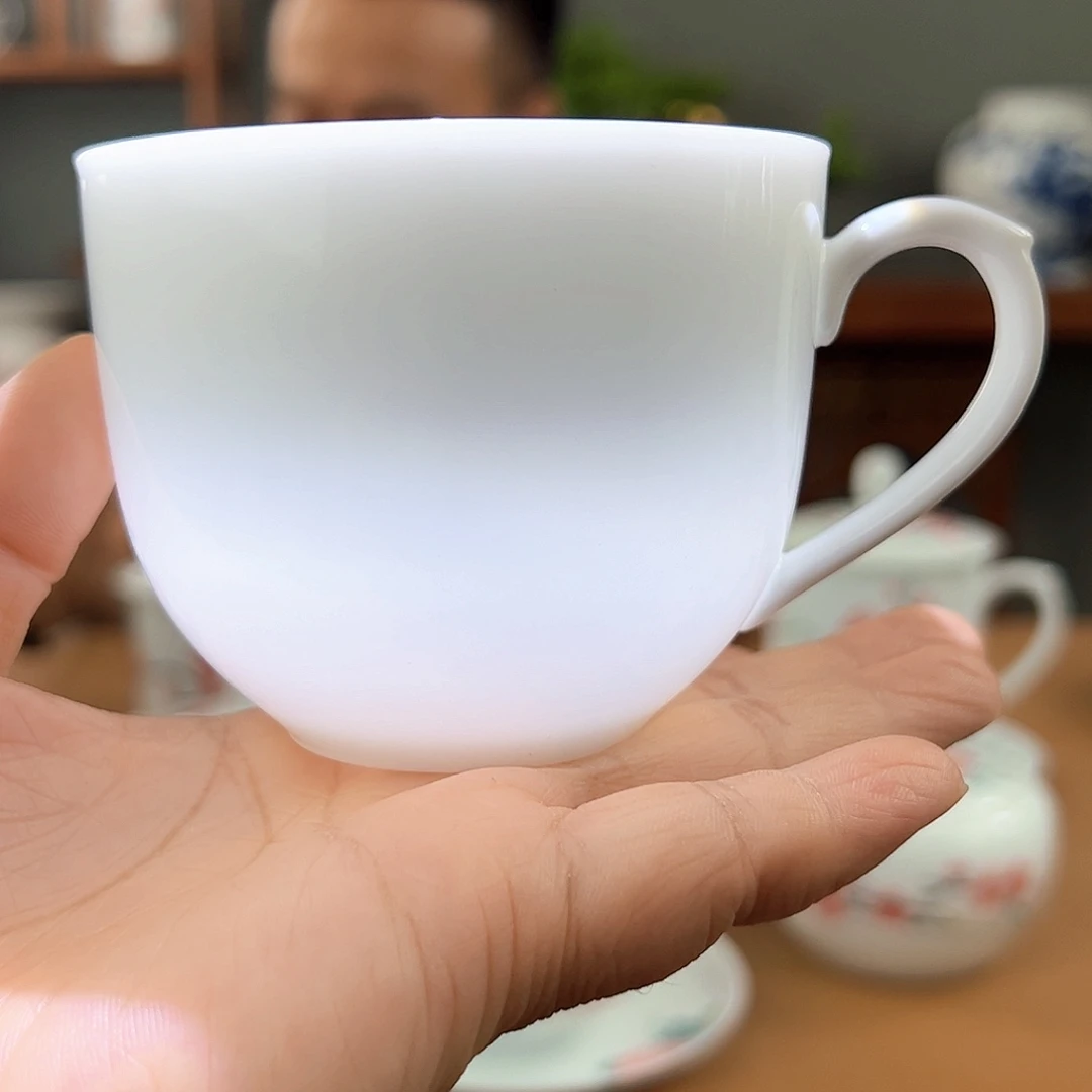 柴窑素胎咖啡杯瑕微变