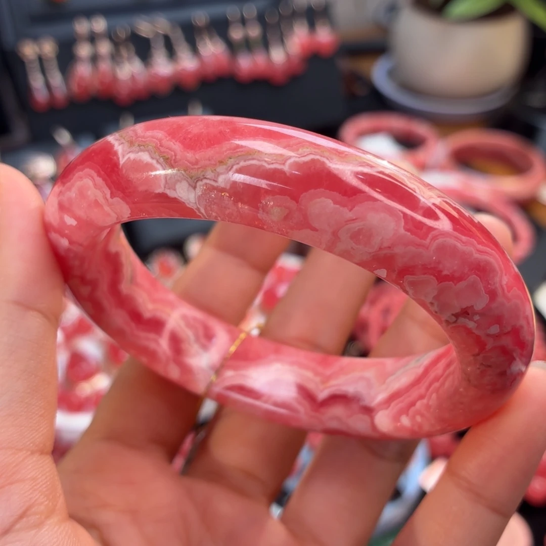 菱锰矿（红纹石）未镶嵌手镯