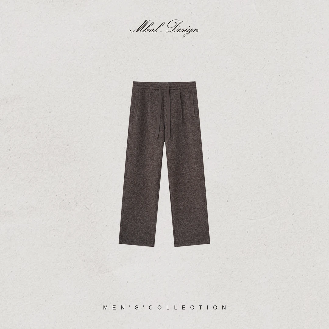 MBNL-F「High-rise」秦磊男装羊毛定织高腰抽绳休闲裤LL-SKZ2100