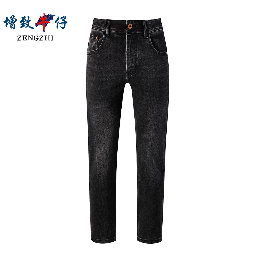 ZENGZHI/增致牛仔早秋时尚新款灰色欧版修身小直筒男士牛仔裤J13