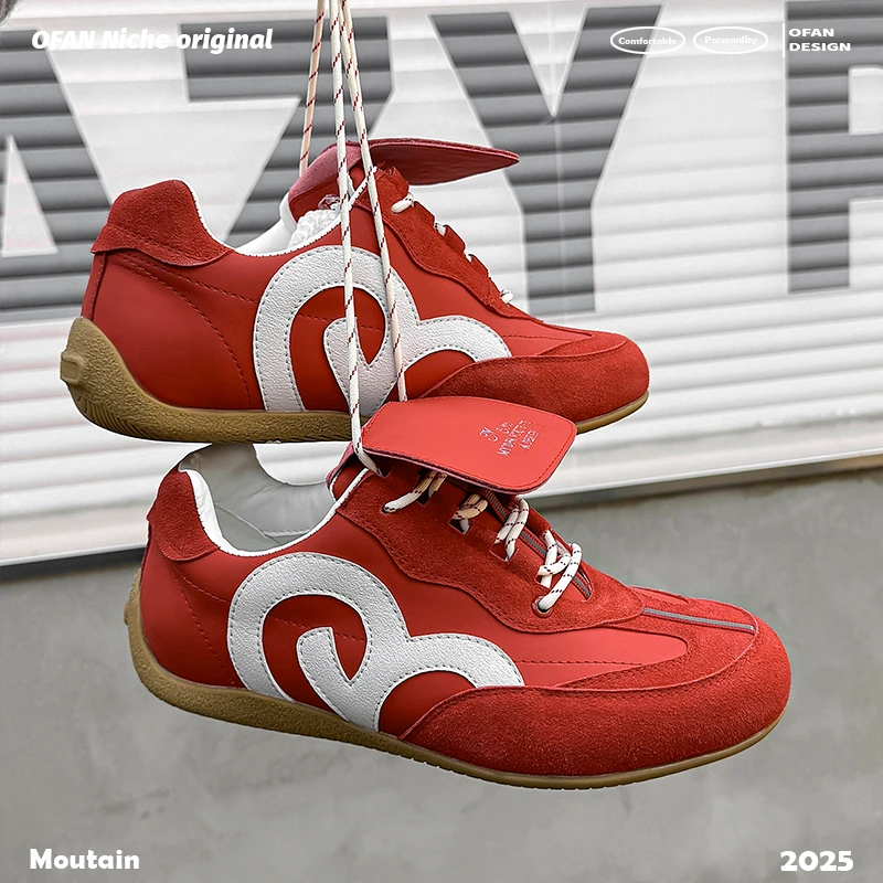 小众潮流平底赛车阿甘鞋子男女款夏季新款复古百搭软底翻盖德训鞋