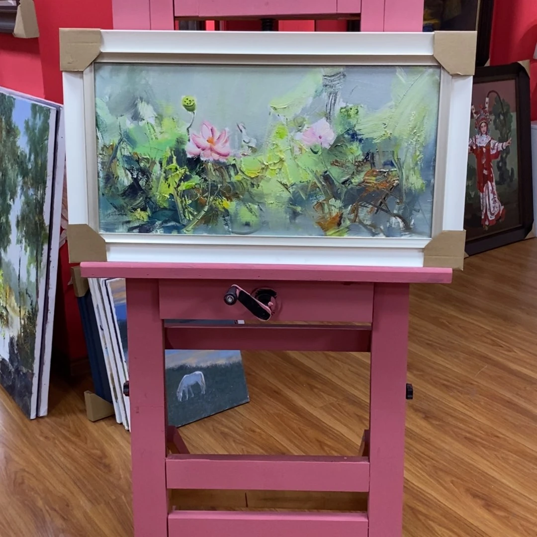 油画荷花桂林油画 11111