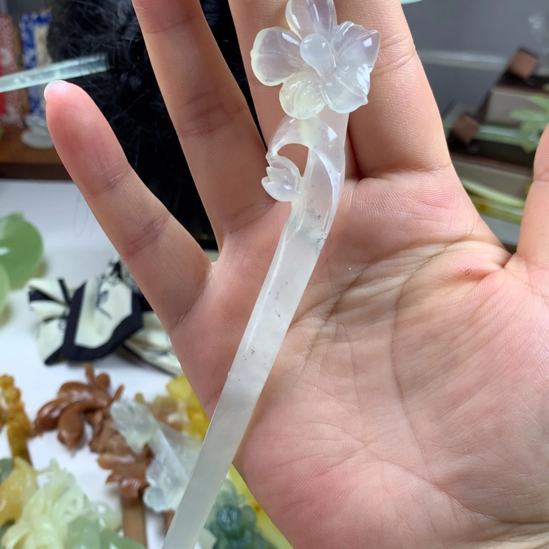未镶嵌蛇纹石玉发簪