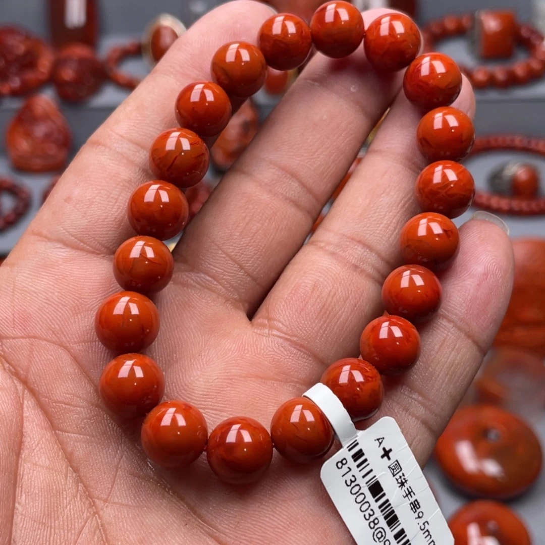 南红玛瑙未镶嵌珠宝奇石单圈9➕