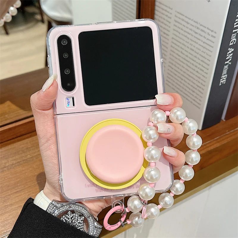 适用华为Pura x手机壳纯色撞色支架pocket2折叠屏小米荣耀保护套