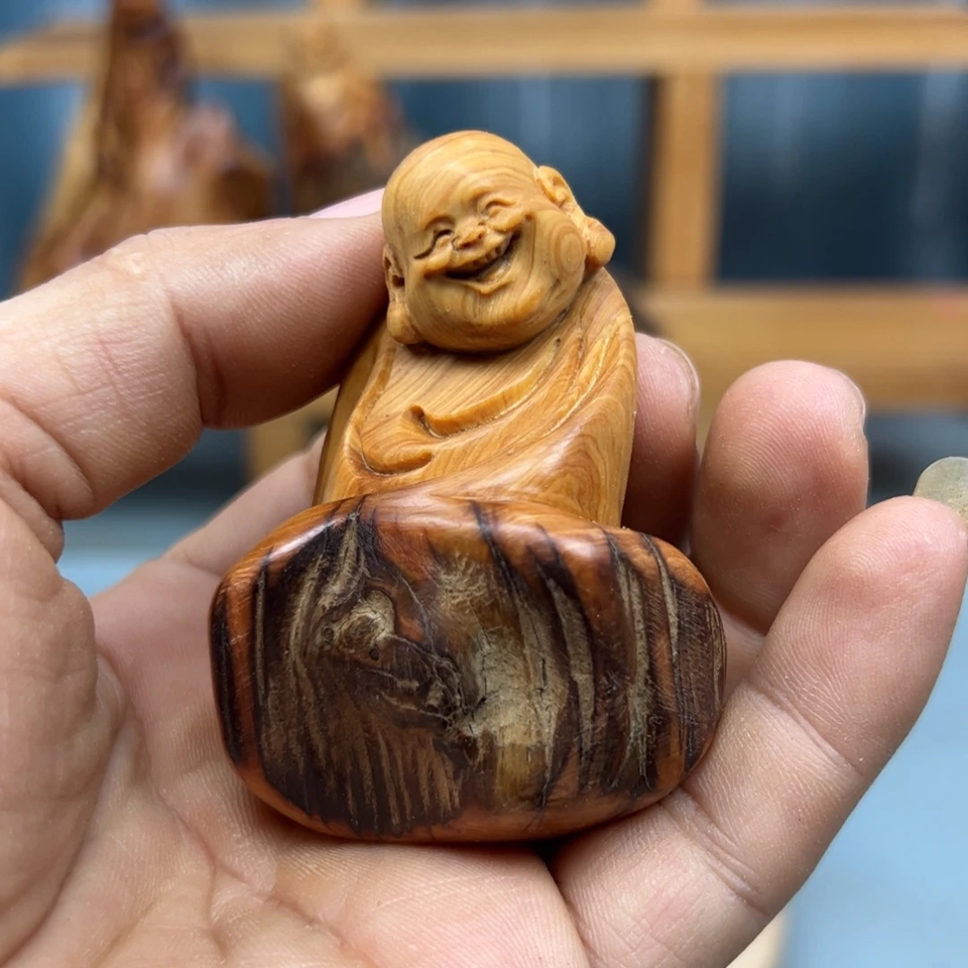 周***木崖柏木摆件手把件