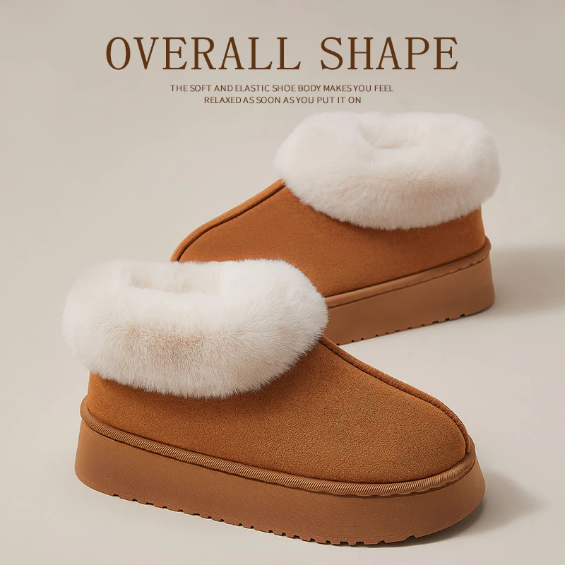 男士款雪地靴秋冬季时尚流行加厚加绒毛毛鞋防水外穿毛绒情侣棉鞋